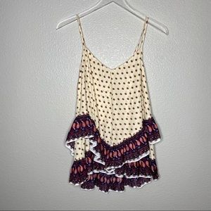 Anthropologie | Maeve Paisley Ruffle Tank